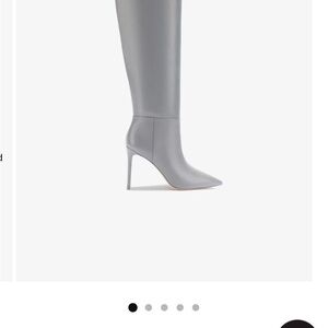 Larroude x Jennifer Fisher Cement Gray Heeled Over knee Boots with Stiletto Heel